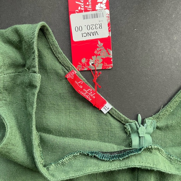 LA LIDA OLIVE GREEN XL JUMPER ZIPPER BACK POCKETS ONE PIECE JUMPER NWT - Picture 7 of 12